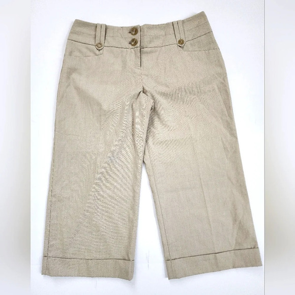 The Limited Women's Khaki Tan Cassidy Fit Capri Cropped Trousers Pants, sz 4 - Picture 1 of 8